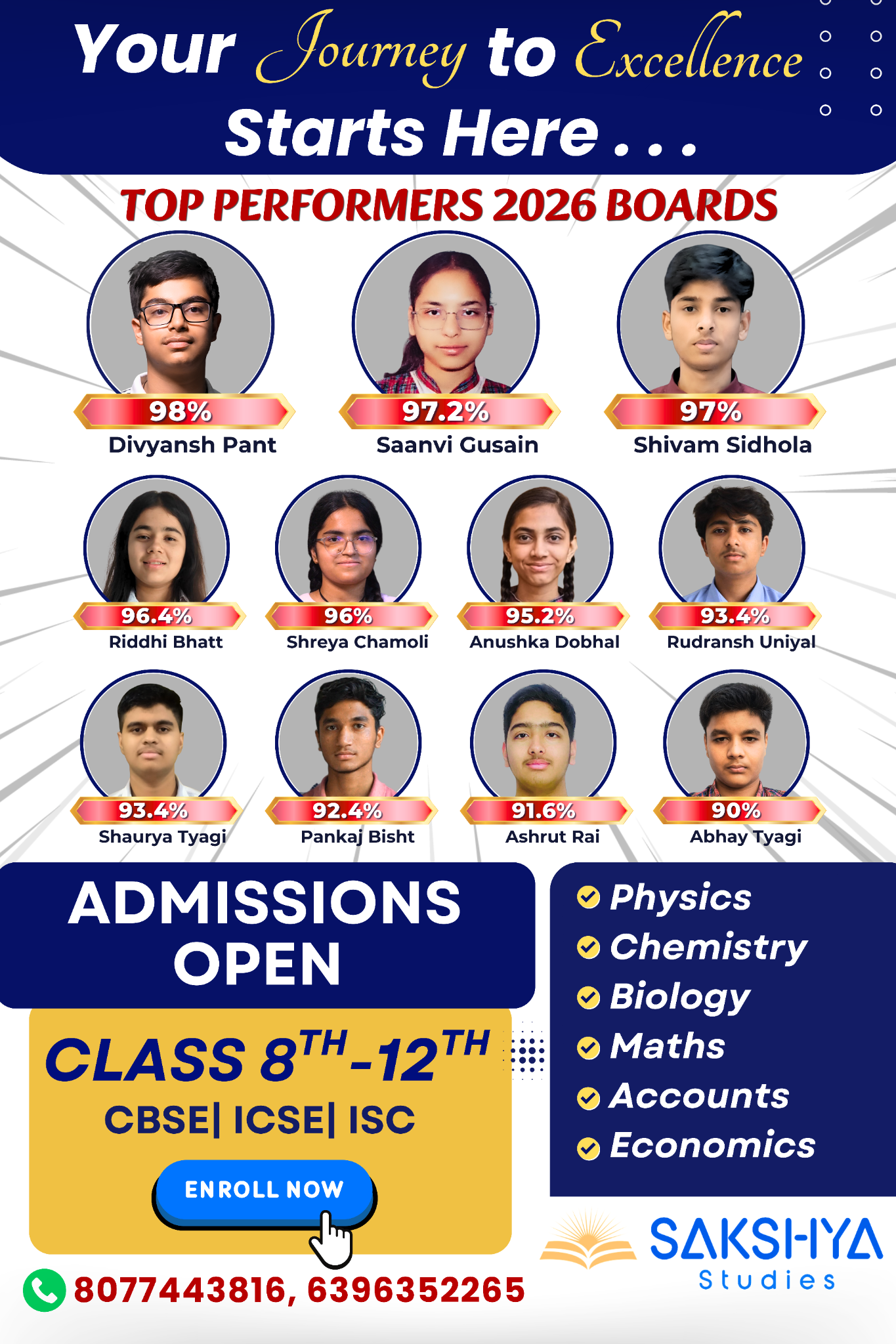 Sakshya Studies 2026 board results